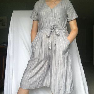 Trendy White + Gray Jumpsuit